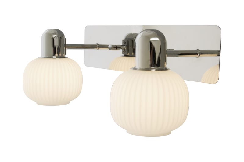 MESSINA vägglampa bad 2a krom/vit - Badrumsbelysning - Badrumslampa vägg
