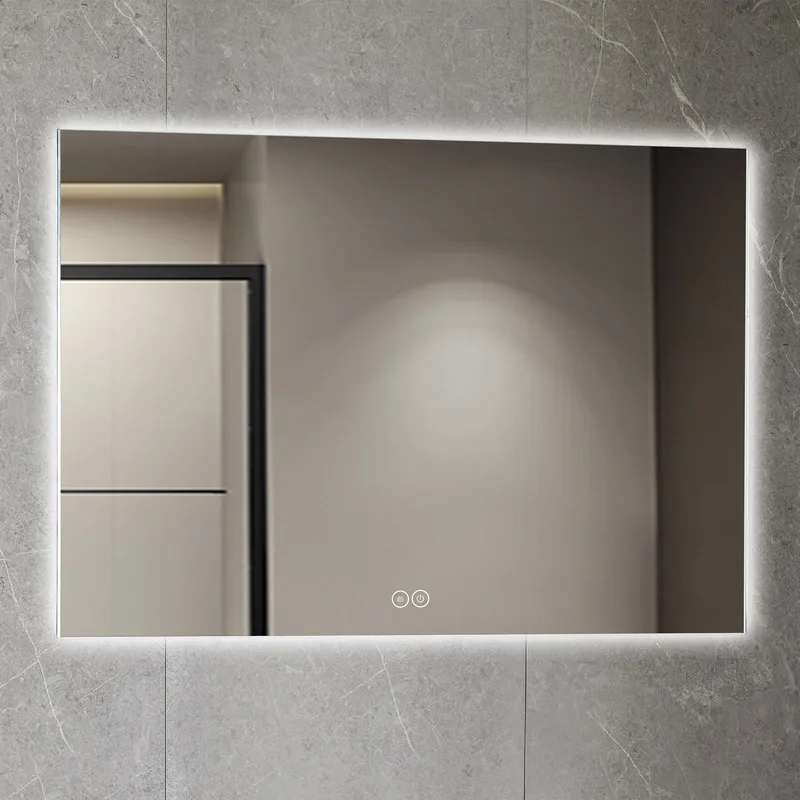 Rektangulär badrumsspegel med LED-belysning 120x80 cm Vit - Inredning & dekor - Speglar - Badrumsspegel