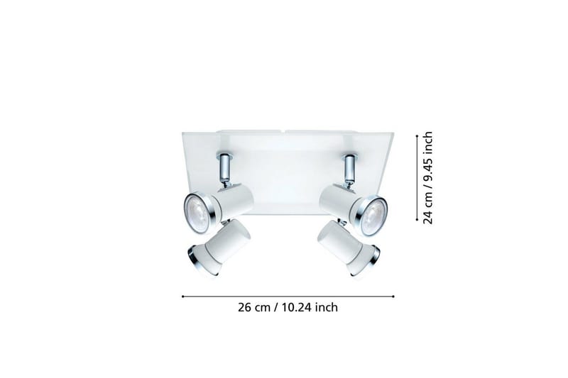 Spotlight Eglo Tamara 1 Kvadrat Vit, Krom - Vit/Krom - Belysning - Badrumsbelysning