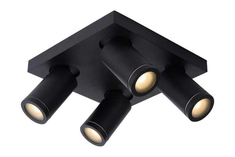 TAYLOR Taklampa Badrum 4 Lampor Svart - Lucide - Badrumsbelysning - Badrumslampa tak