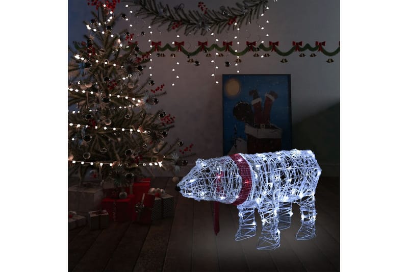 Juldekoration björn 45 LED 71x20x38 cm akryl - Vit - Julbelysning - Julbelysning utomhus