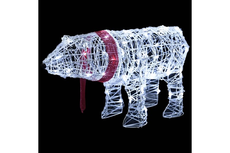 Juldekoration björn 45 LED 71x20x38 cm akryl - Vit - Julbelysning - Julbelysning utomhus