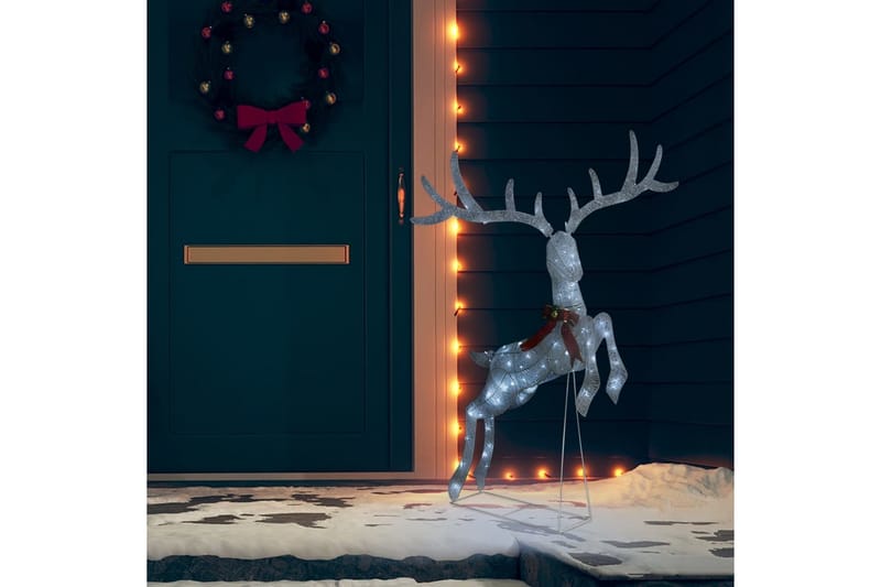 Juldekoration flygande ren 120 LED silver kallvit - Silver - Belysning - Julbelysning