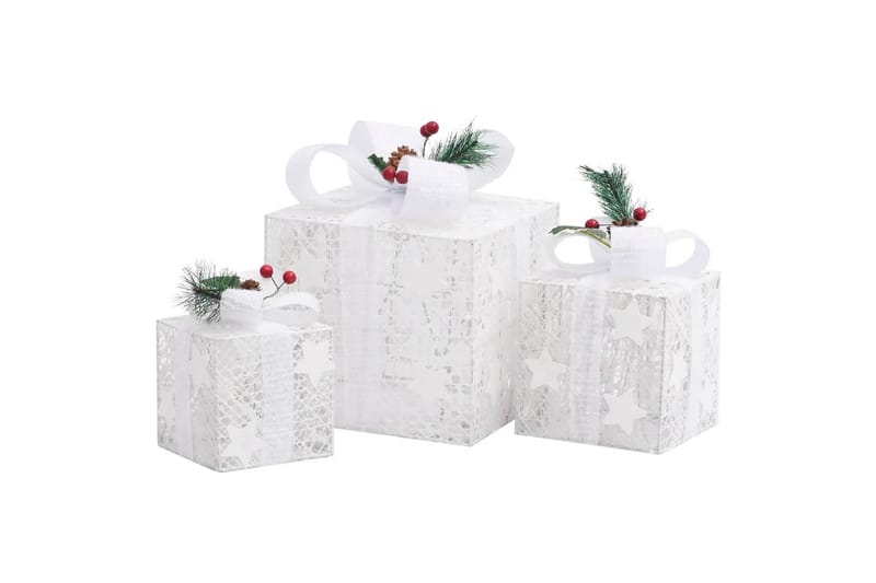 Juldekoration julklappar 3 st silver ute/inne - Silver - Julbelysning - Julbelysning utomhus
