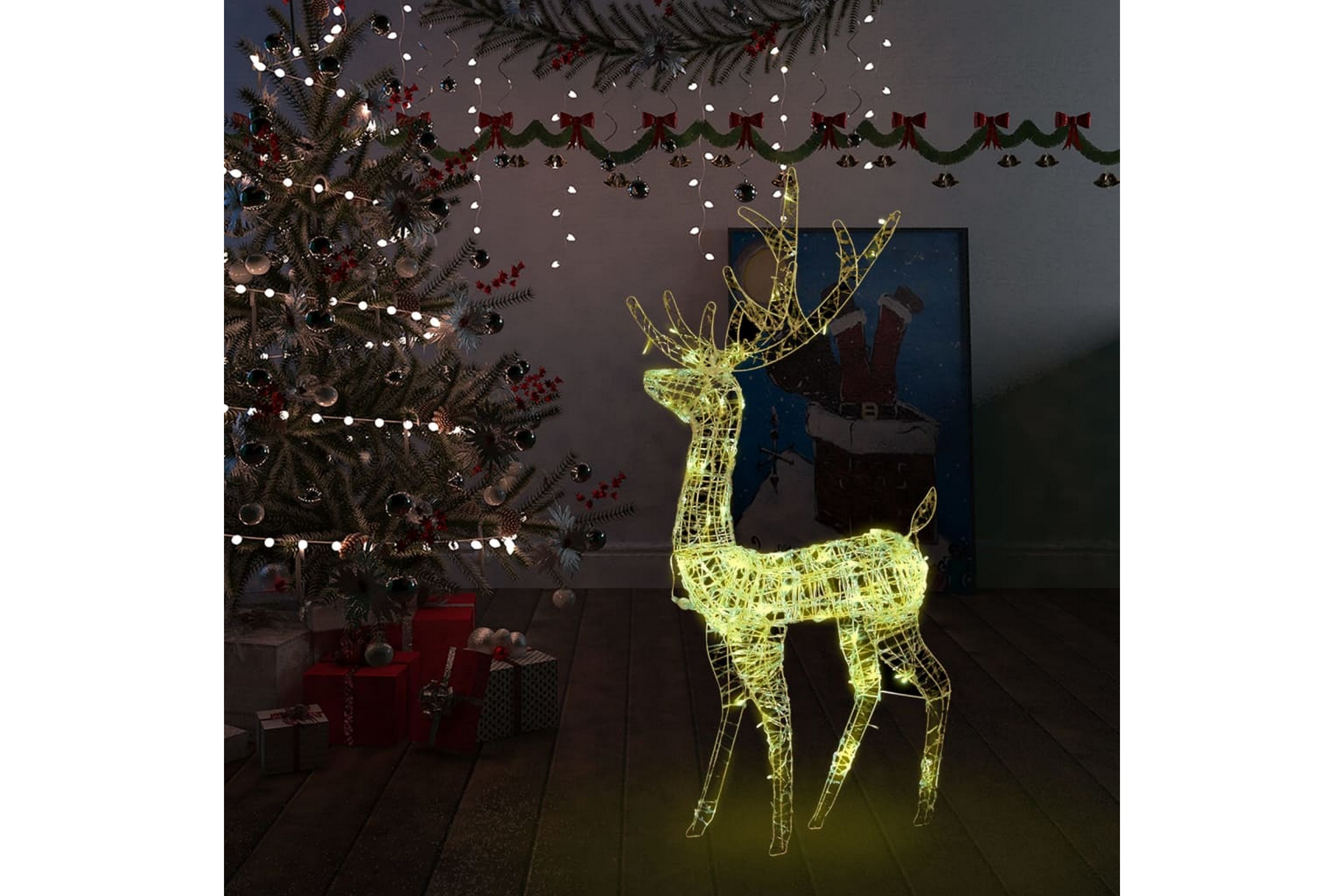 Juldekoration ren akryl 140 LED 128 cm varmvit – Vit