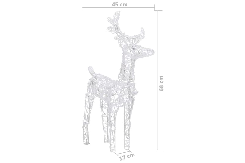 Juldekoration ren & släde 160 LED 130 cm akryl - Vit - Belysning - Julbelysning