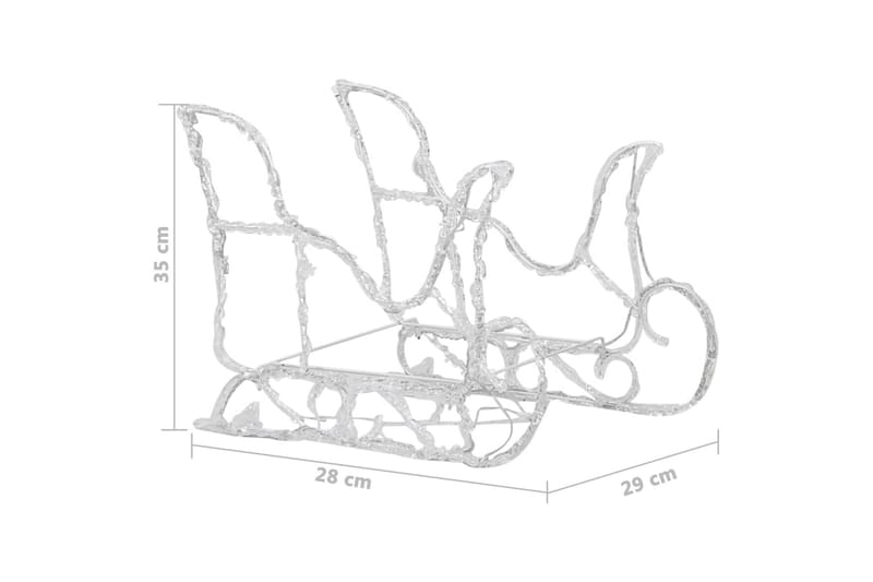 Juldekoration ren & släde 160 LED 130 cm akryl - Vit - Julbelysning - Julbelysning utomhus