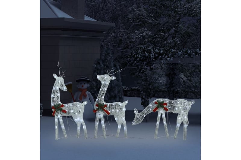 Juldekoration renar 270x7x90 cm silver kallvit - Vit - Julbelysning - Julbelysning utomhus