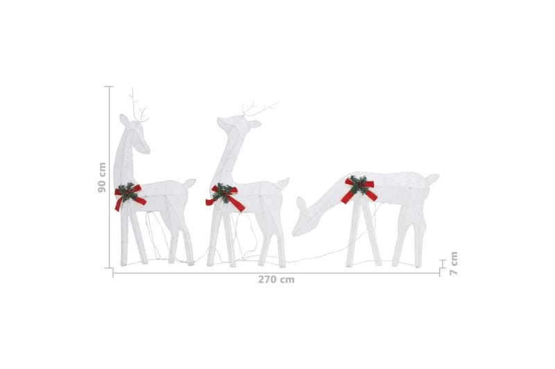 Juldekoration renar 270x7x90 cm silver kallvit - Vit - Julbelysning - Julbelysning utomhus