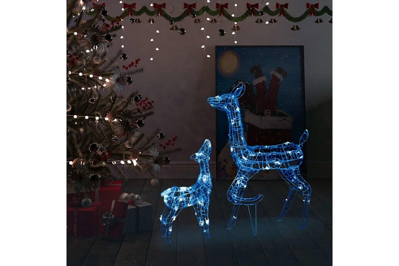 Juldekoration renfamilj akryl 160 LED blå - Blå - Belysning - Julbelysning