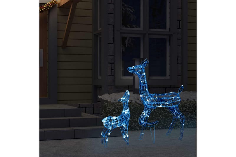 Juldekoration renfamilj akryl 160 LED blå - Blå - Julbelysning - Julbelysning utomhus