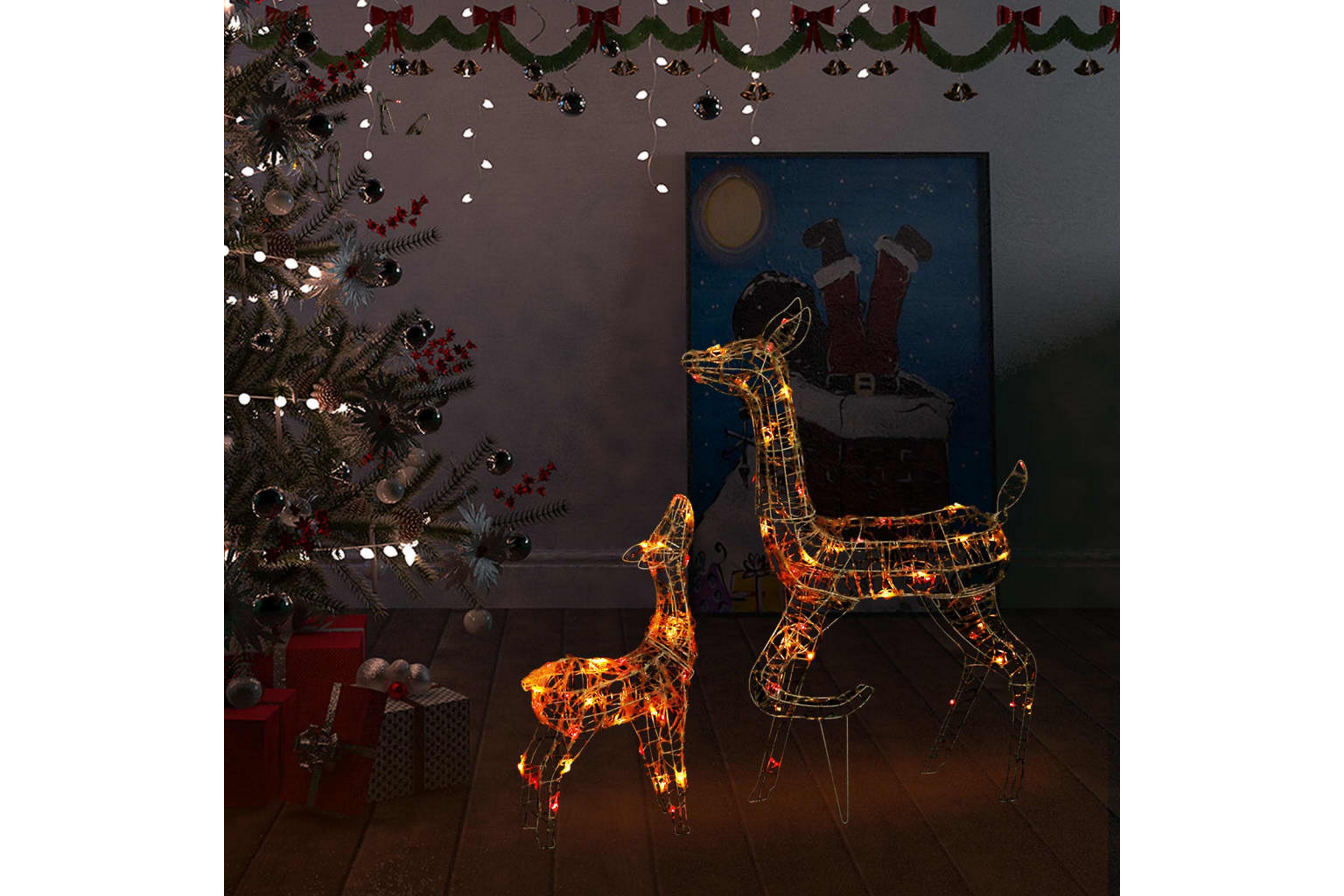 Juldekoration renfamilj akryl 160 LED flerfärgad – Flerfärgad