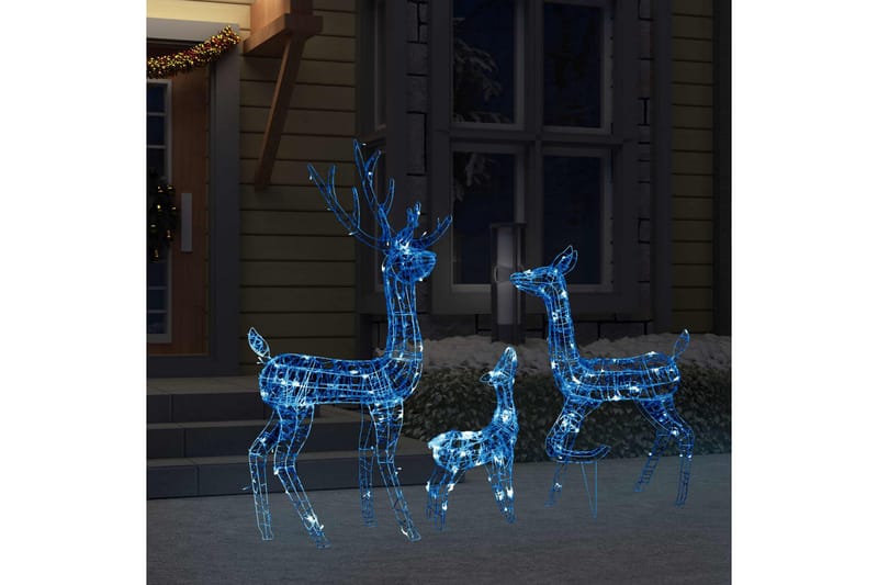 Juldekoration renfamilj akryl 300 LED blå - Blå - Julbelysning - Julbelysning utomhus