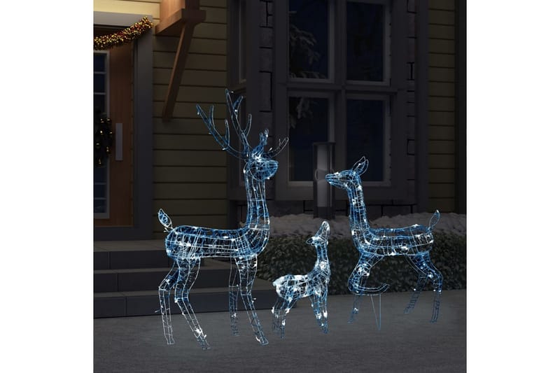 Juldekoration renfamilj akryl 300 LED kallvit - Vit - Julbelysning - Julbelysning utomhus