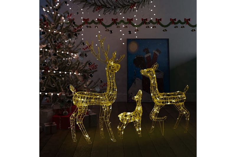 Juldekoration renfamilj akryl 300 LED varmvit - Vit - Julbelysning - Julbelysning utomhus