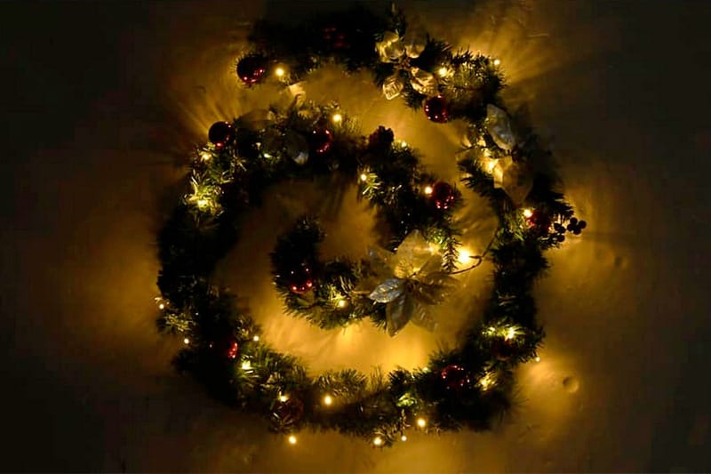 Julgirlang med LED-lampor grön 2,7 m PVC - Grön - Belysning - Julbelysning
