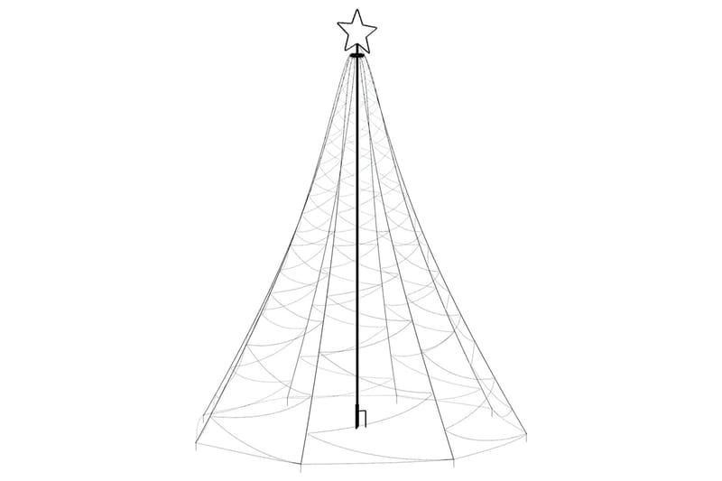 Julgran med metallstång 500 LED kallvit 3 m - Vit - Julbelysning - Julbelysning utomhus