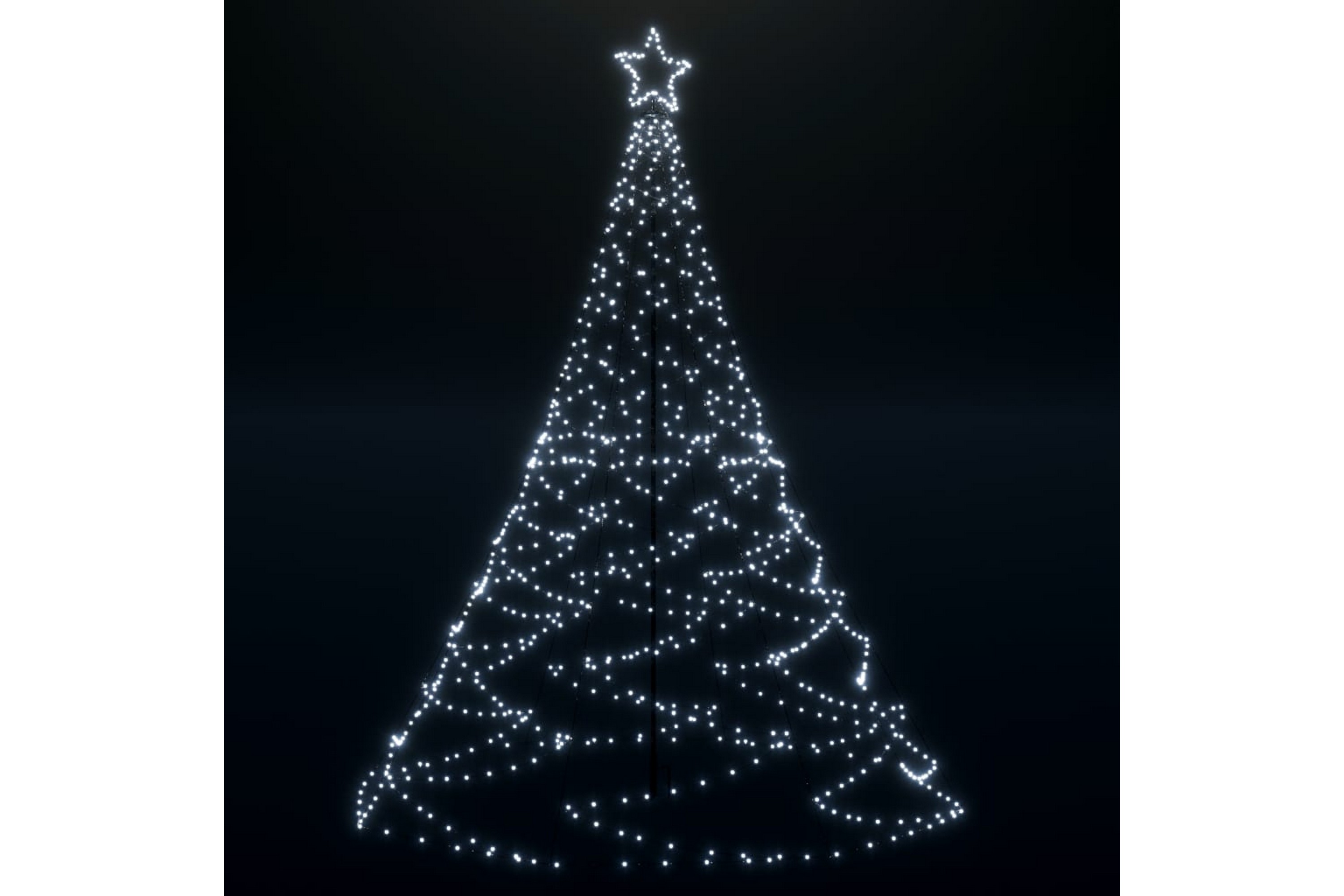 Julgran med metallstång 500 LED kallvit 3 m – Vit