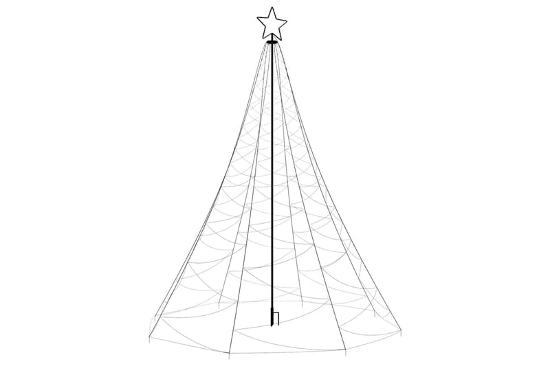 Julgran med metallstång 500 LED varm vit 3 m - Vit - Julbelysning - Julbelysning utomhus