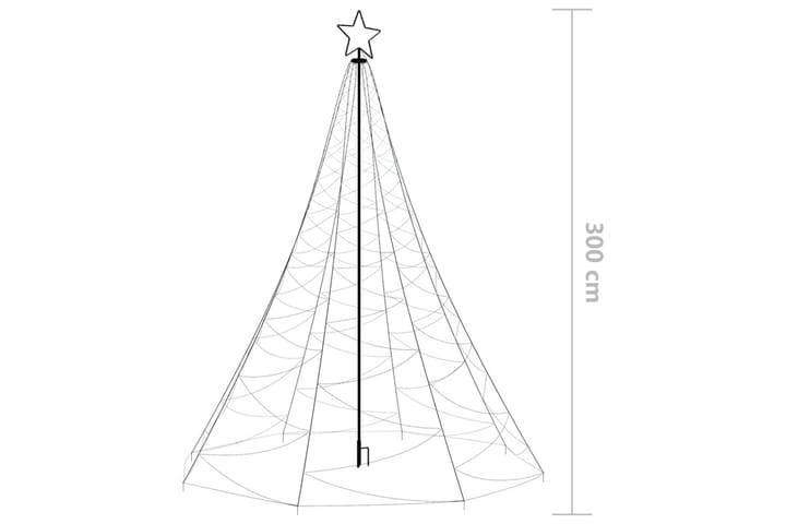 Julgran med metallstång 500 LED varm vit 3 m - Vit - Julbelysning - Julbelysning utomhus