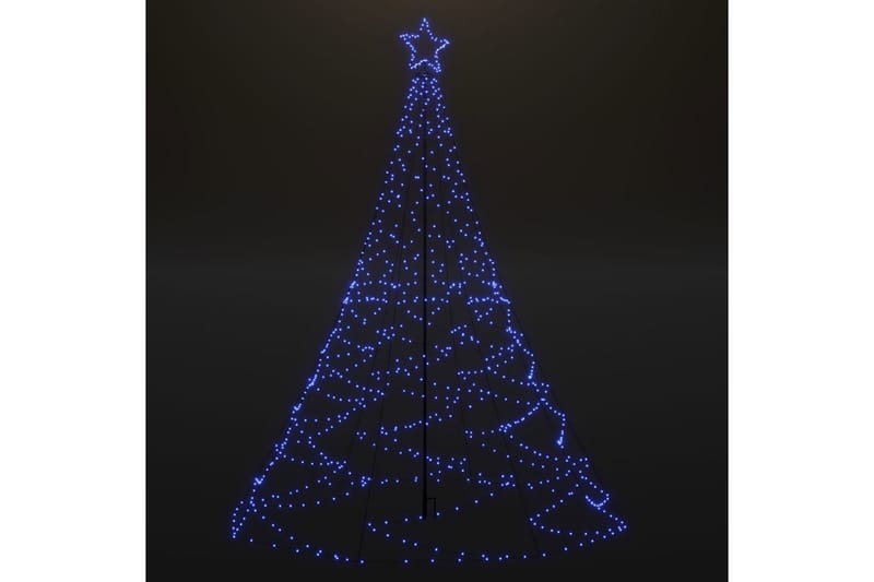 Julgran med metallstång 500 LEDs blå 3 m - Blå - Julbelysning - Julbelysning utomhus