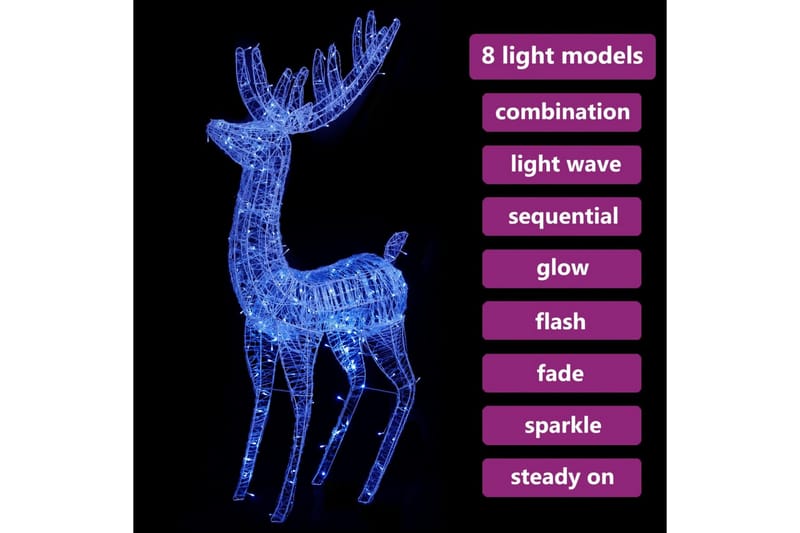 Julren akryl 250 LED 180 cm blå - Blå - Julbelysning - Julbelysning utomhus
