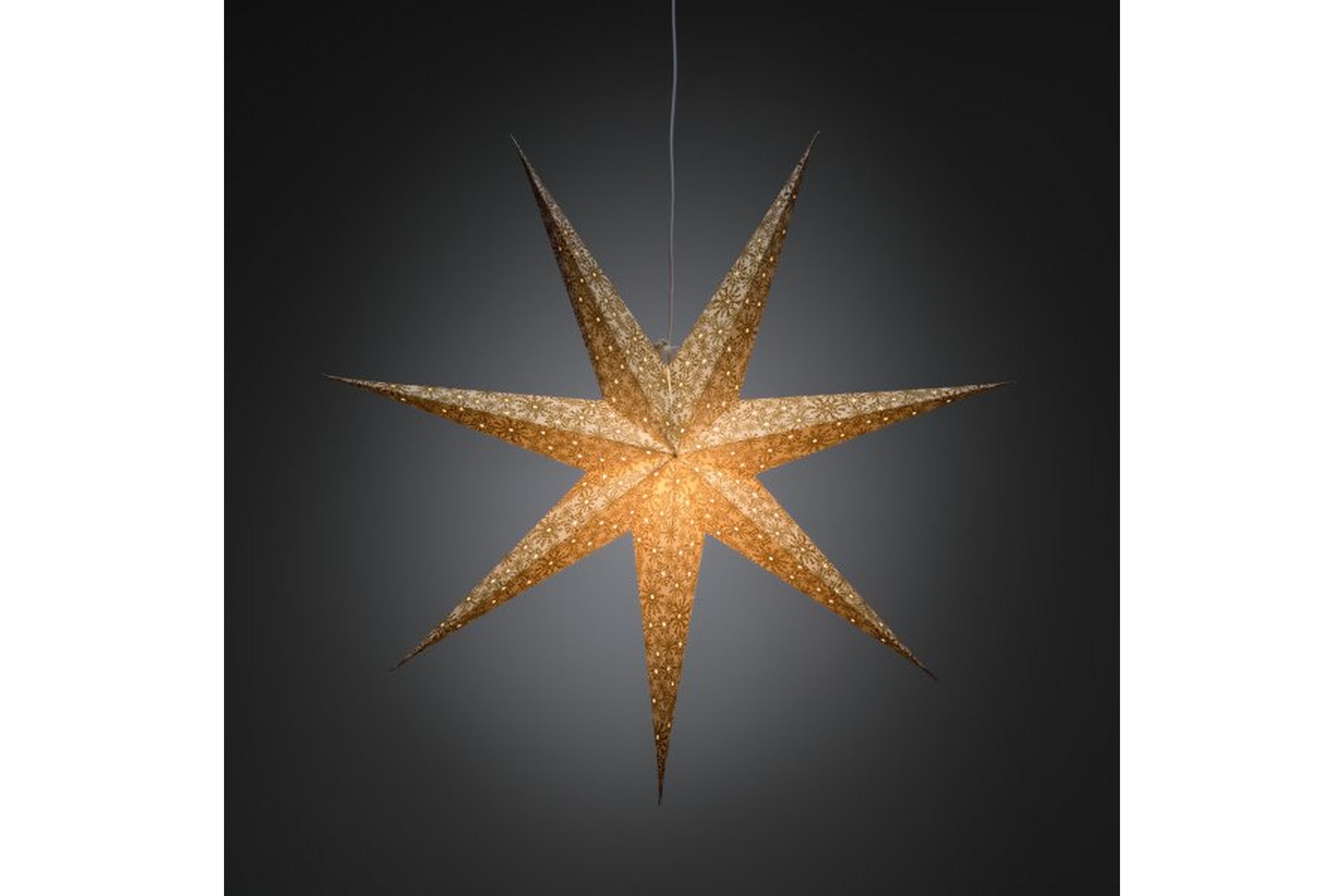 Konstsmide Pappersstjärna vit/guld 78cm – Konstsmide