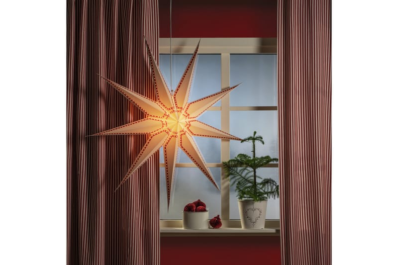 Konstsmide Pappersstjärna 115cm vit/röd - Konstsmide - Julbelysning - Adventsstjärna