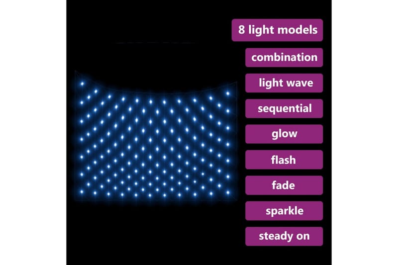 Ljusnät blå 4x4 m 544 LED inne/ute - Blå - Belysning - Julbelysning