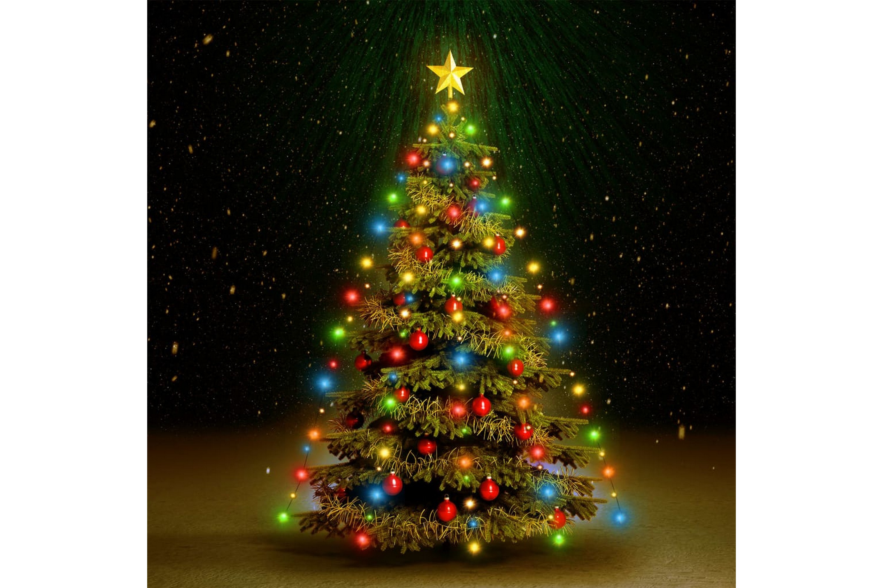 Ljusnät för julgran 150 lysdioder färgglad 150 cm – Flerfärgad