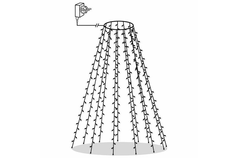 Ljusnät för julgran 210 LED 210 cm - Vit - Julbelysning - Julgransbelysning