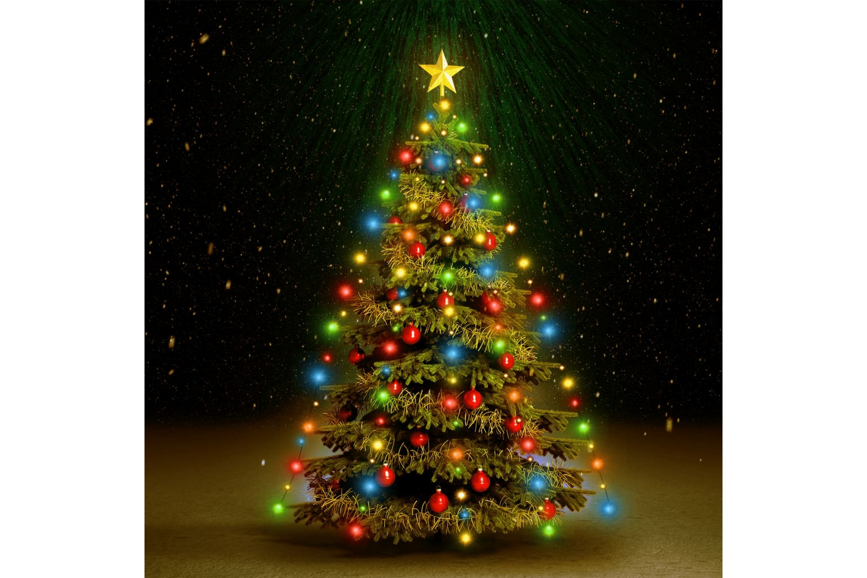 Ljusnät för julgran 210 lysdioder flerfärgad 210 cm – Flerfärgad