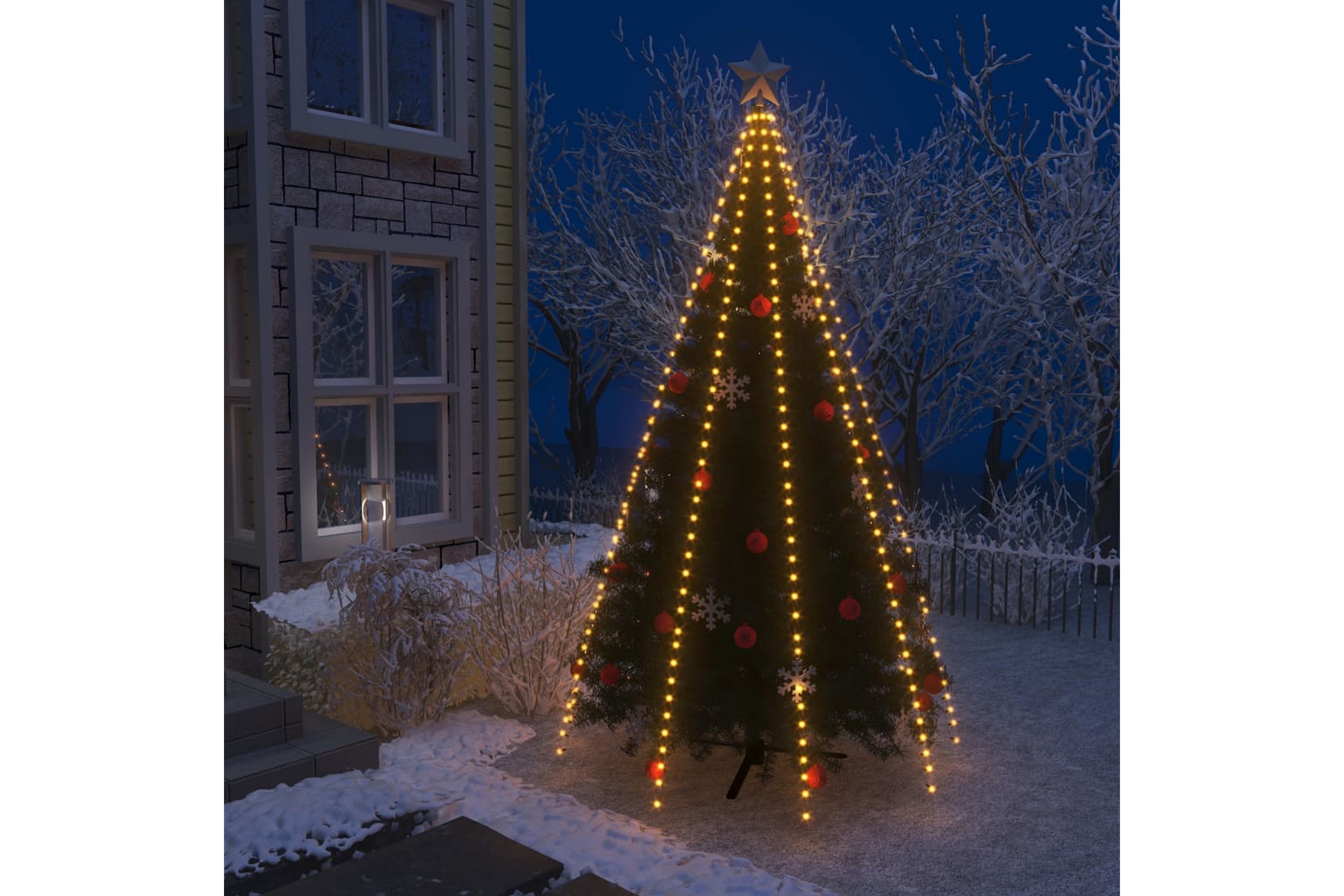 Ljusnät för julgran 400 LED 400 cm – Grön