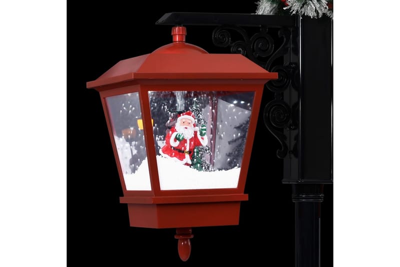 Lyktstolpe med jultomte svart och röd 81x40x188 cm PVC - Svart - Julbelysning - Julbelysning utomhus