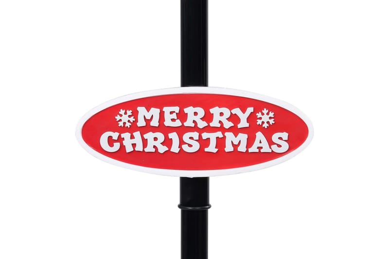 Lyktstolpe med jultomte svart och röd 81x40x188 cm PVC - Svart - Julbelysning - Julbelysning utomhus