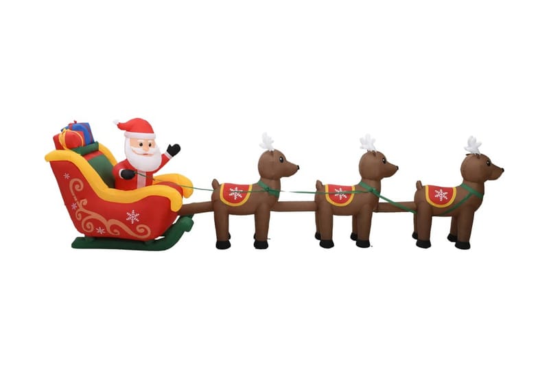 Uppblåsbar juldekoration tomte och ren LED 490 cm - Flerfärgad - Belysning - Julbelysning