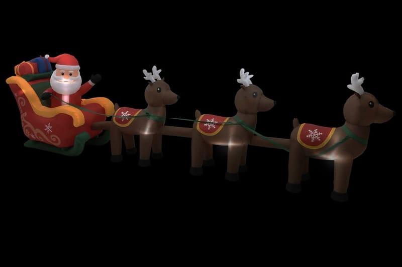 Uppblåsbar juldekoration tomte och ren LED 490 cm - Flerfärgad - Belysning - Julbelysning