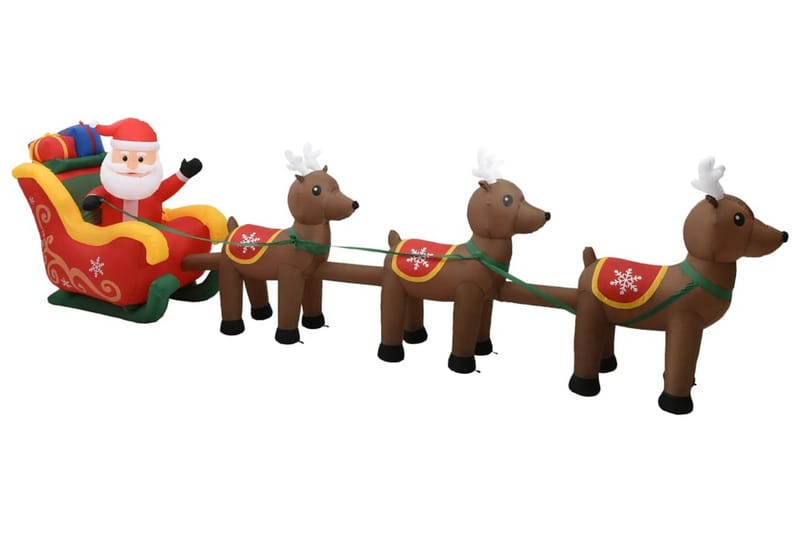 Uppblåsbar juldekoration tomte och ren LED 490 cm - Flerfärgad - Belysning - Julbelysning