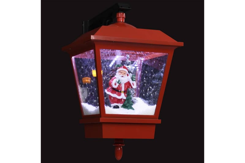 Vägglykta med lampa och jultomte röd 40x27x45 cm - Röd - Julbelysning - Julbelysning utomhus