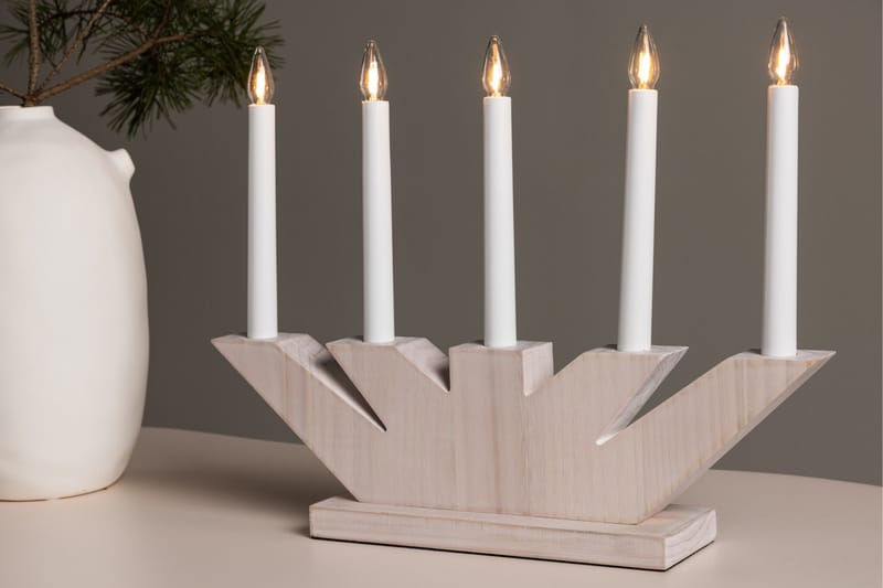 Verbier Adventsljusstake  41 cm - Vit - Belysning - Julbelysning