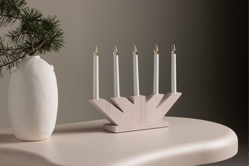 Verbier Adventsljusstake  41 cm - Vit - Belysning - Julbelysning