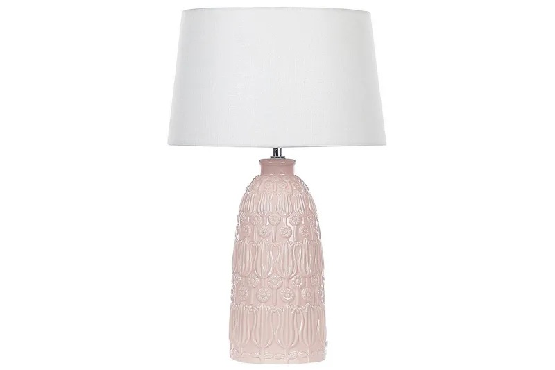 Azzurvi Bordslampa 56 cm E27, Rosa/Vit