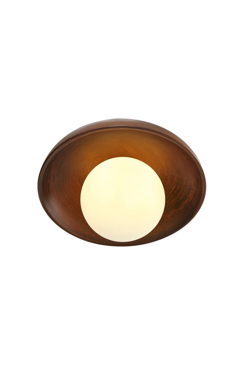 Beylin Vägglampa 24 cm Rund - Valnöt Vit - Belysning - Inomhusbelysning & lampor - Vägglampor & väggbelysning