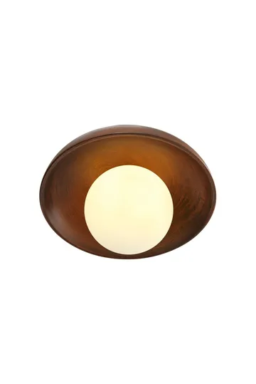 Beylin Vägglampa 24 cm Rund - Valnöt Vit - Belysning - Inomhusbelysning & lampor - Vägglampor & väggbelysning