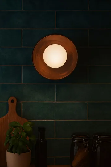 Beylin Vägglampa 24 cm Rund - Valnöt Vit - Belysning - Inomhusbelysning & lampor - Vägglampor & väggbelysning