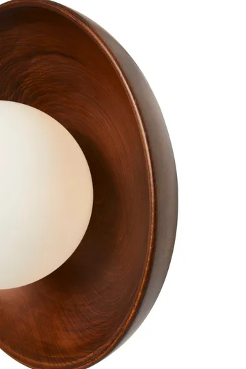 Beylin Vägglampa 24 cm Rund - Valnöt Vit - Belysning - Inomhusbelysning & lampor - Vägglampor & väggbelysning