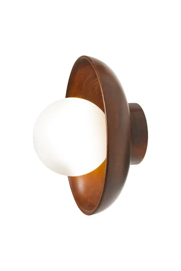 Beylin Vägglampa 24 cm Rund - Valnöt Vit - Belysning - Inomhusbelysning & lampor - Vägglampor & väggbelysning