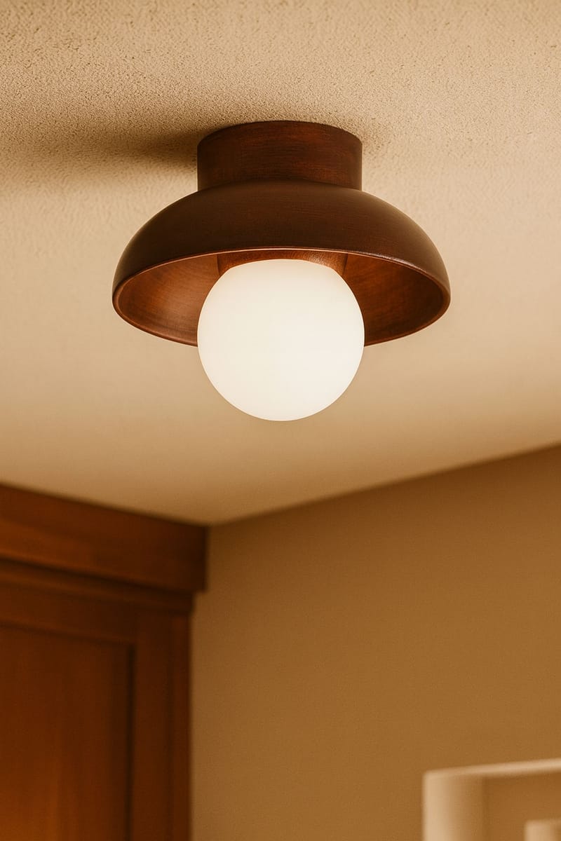 Beylin Vägglampa 24 cm Rund - Valnöt Vit - Belysning - Inomhusbelysning & lampor - Vägglampor & väggbelysning