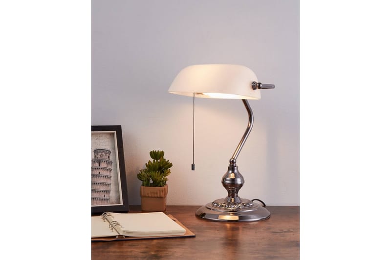 Bordslampa Eglo Banker Nickel Vit - Vit - Belysning - Inomhusbelysning & lampor - Skrivbordslampa