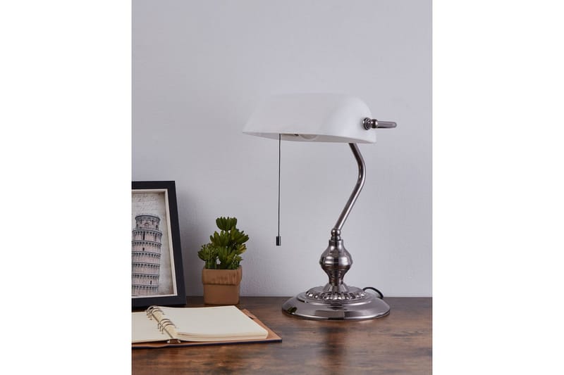 Bordslampa Eglo Banker Nickel Vit - Vit - Belysning - Inomhusbelysning & lampor - Skrivbordslampa
